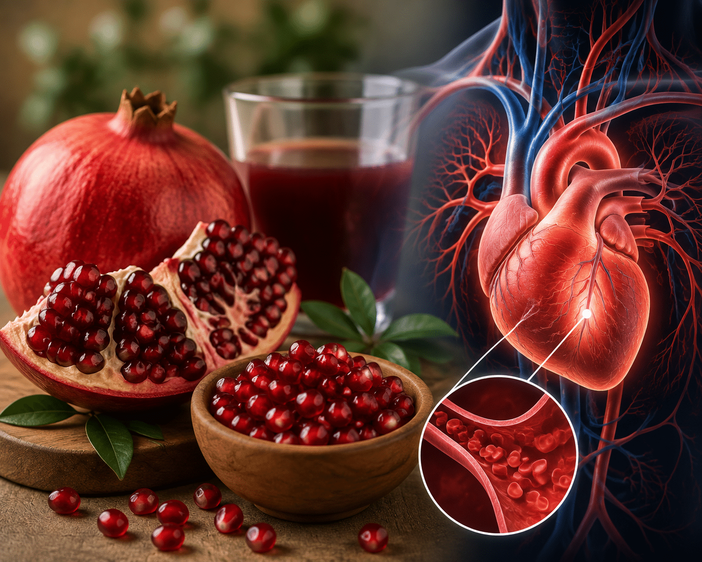 Composé naturel de la grenade et fonction cardiaque