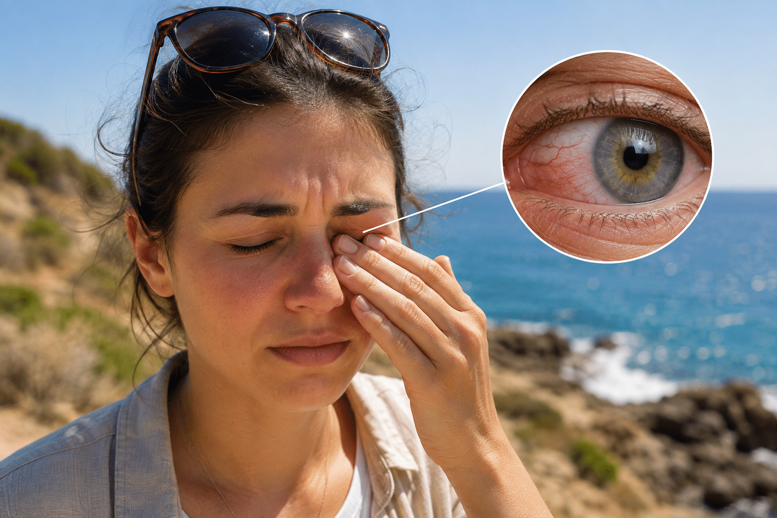 On peut attraper un coup de soleil aux yeux : reconnaître et prévenir la photokératite
